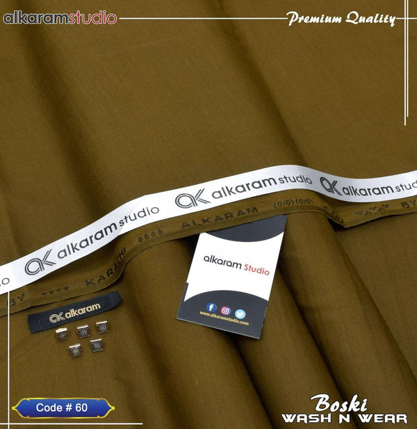 Men's Wash & Wear Plain Suit Brown Summer