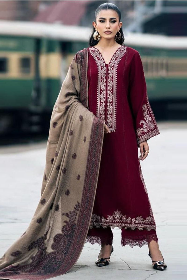 Lawn Heavy Embroidery Shirt And Sleeve With Heavy Embroidery Fancy Duppatta And Plain Trouser