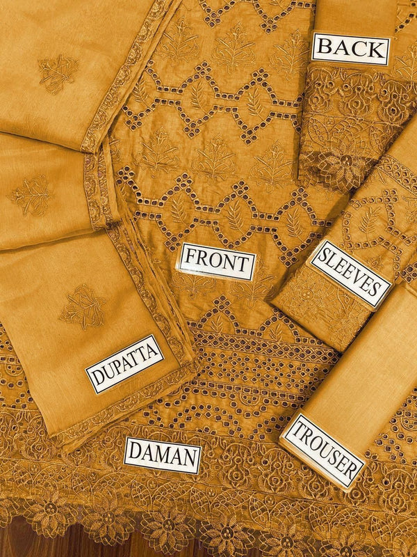 Lawn Embroidery Series With Premium Chickenkari Work